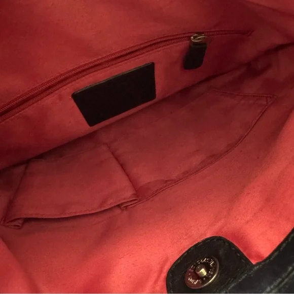 Coach 13388 Bonnie Black Leather Fold over  Crossbody Bag - Picture 8 of 10